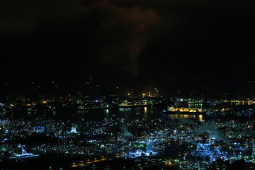 水島コンビナートの夜景