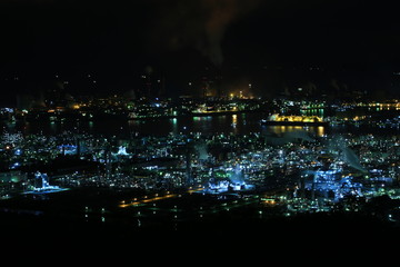 水島コンビナートの夜景