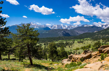 Rocky Mountains, Coralado. Scenic mountain landscape of the Rocky Mountain National Park
