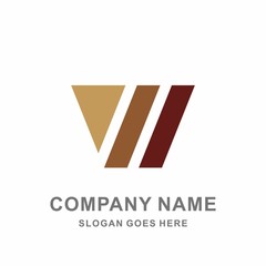 Geometric Triangle Strips Wood Letter W Architecture Interior Construction Business Company Stock Vector Logo Design Template