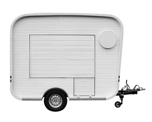 Food truck isolated on white