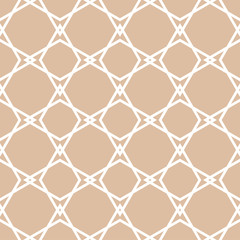 Fototapeta premium Beige and white geometric ornament. Seamless pattern
