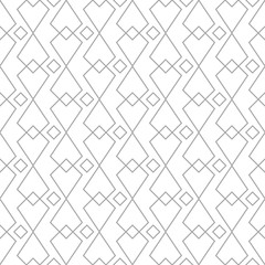 Gray geometric ornament on white background. Seamless pattern