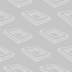 Gray and white geometric ornament. Seamless pattern