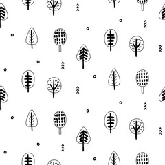 Naklejki  Skandynawski wzór drzew leśnych