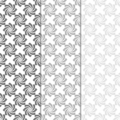 Floral seamless patterns. Set of light gray vertical wallpaper backgrounds