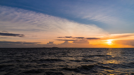 Sunset sky background on the beach.