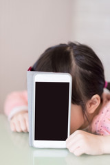 cute girl play phone