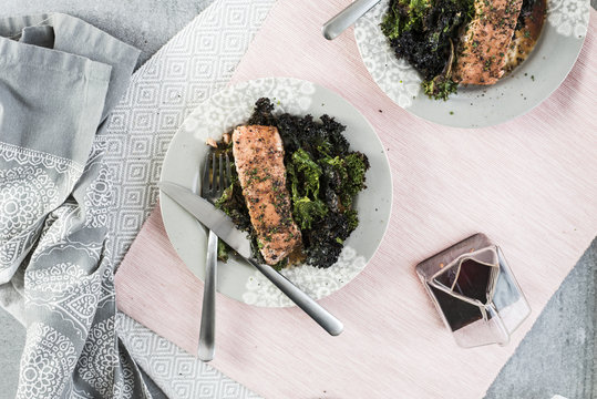 Soy Salmon with Kale