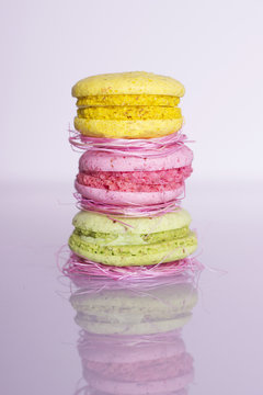 Colorful macaroons background