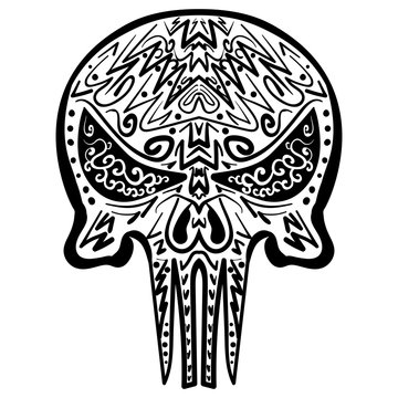Zentangle stylized Skull Freehand sketch