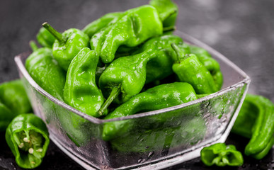 Portion of Raw Pimientos