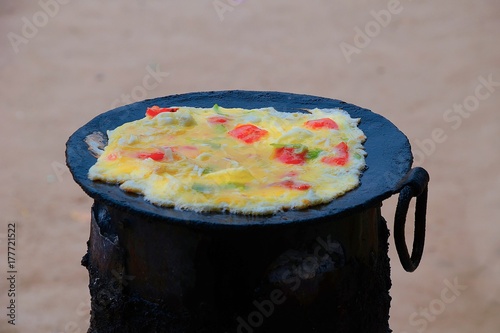 Preparation of the typical street food in Uganda and East
