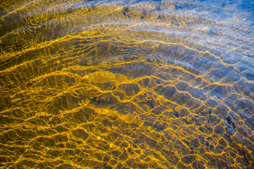 surface of the water in the river