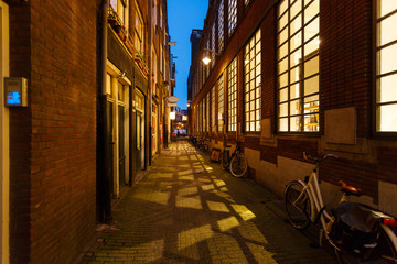 Night lane of Amsterdam