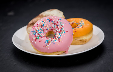 Fresh made Donuts (close-up shot)