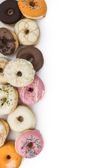 Fresh made Donuts on white background