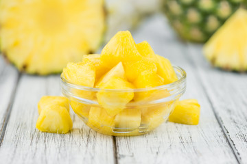 Portion of Pineapple (sliced), selective focus