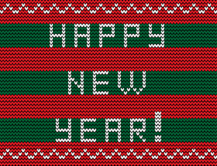 White gift box template with space for text on red background with snowflakes. Vector illustration, border.