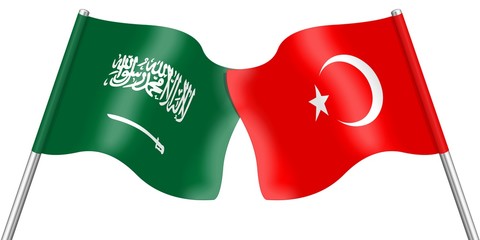 Flags. Saudi Arabia and Turkey