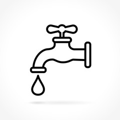 faucet icon on white background