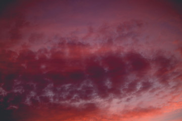 Red Sunset Clouds Retro