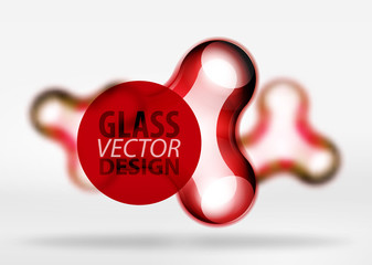 Vector digital 3d space bubble, glass and metallic effects