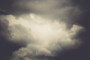 Fototapeta na wymiar Sky and Heavy Clouds Retro