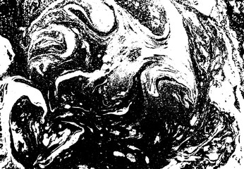 Black and white liquid texture. Watercolor hand drawn marbling illustration. Abstract vector background. Monochrome marble pattern.