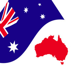 Obraz na płótnie Canvas Australian-flag-map-vector