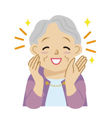 おばあさん　嬉しい　良かった　上半身
