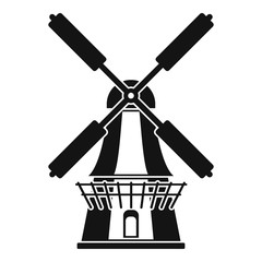 Windmill icon, simple style