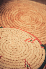 Fototapeta na wymiar Spiral straw cushion detail