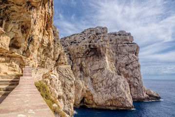 Fototapeta na wymiar Grotte di Nettuno Sardinien Capo Caccia Mittelmeer Escala del Cabirol