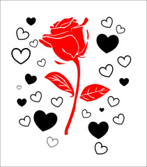 Rose with hearts