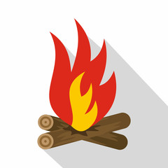 Bonfire icon, flat style