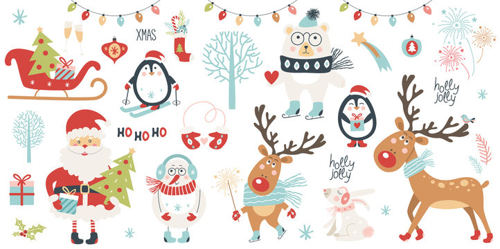 Christmas and New Year set. Vector illustration © 210484kate