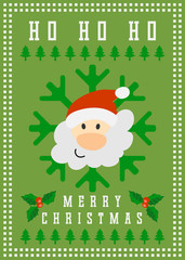 Merry Christmas vector greeting card.