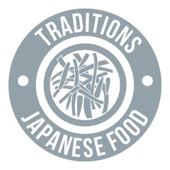 Sushi japanese food logo, simple gray style