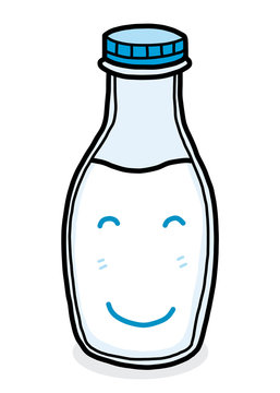 milk bottle cartoon / vector and illustration, hand drawn style, isolated on white background.