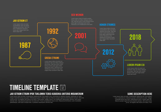 Timeline template made from speech bubbles
