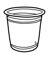 plastic glass / cartoon vector and illustration, black and white, hand drawn, sketch style, isolated on white background.