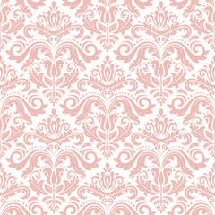 Seamless classic pink pattern. Traditional orient ornament. Classic vintage background