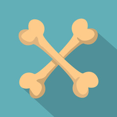 Bone icon, flat style