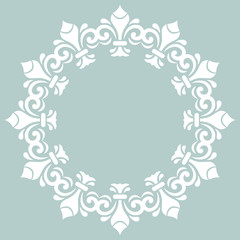 Elegant blue and white ornament in classic style. Abstract traditional pattern with oriental elements, Classic vintage pattern