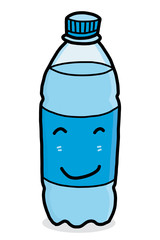 drinking water bottle / cartoon vector and illustration, hand drawn style, isolated on white background.