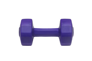 Violet dumbbell isolated on white background