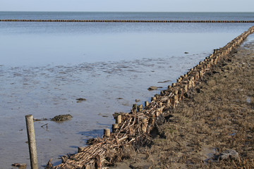 Faschinen im Watt von Keitum, Sylt