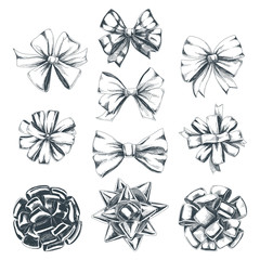 Beautiful vector hand drawn christmas Illustrations set.