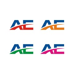 AE logo initial letter design template vector